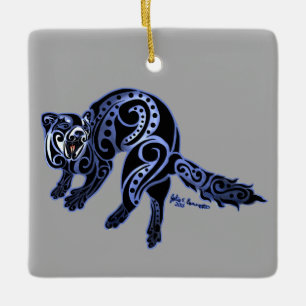 Ornamento De Cerâmica Ferret Trybe: Dança de Guerra!