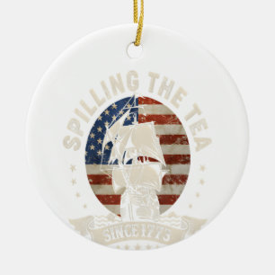 Ornamento De Cerâmica Festa como se fosse 1776, Dia da Independência, Fe