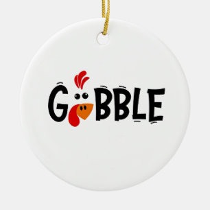 Ornamento De Cerâmica Festa de Ação de Graças engraçada do peru Gobble