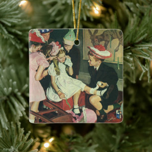 Ornamento De Cerâmica Festa de Aniversário Vintage, Pregar o Rabo no Bur
