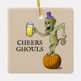 Ornamento De Cerâmica Festa de Halloween de Cheers Ghouls