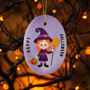 Ornamento De Cerâmica Festa de Halloween para Crianças Bruxas