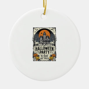 Ornamento De Cerâmica Festa de Halloween Vintage Sem Truques Apenas Gulo