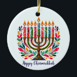 Ornamento De Cerâmica Festa de Luzes Hanukkah<br><div class="desc">Brilhe a celebração de Chanucá com a nossa coleção exclusiva do Festival das Luzes! Explore cartas de Chanucá maravilhosamente projetadas, roupa confortável e festivo, e decoração elegante para trazer calor a cada noite do feriado. Perfeito para doar ou aprimorar sua própria celebração, nossa coleção captura o espírito de Chanucá com...</div>