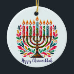 Ornamento De Cerâmica Festa de Luzes Hanukkah<br><div class="desc">Brilhe a celebração de Chanucá com a nossa coleção exclusiva do Festival das Luzes! Explore cartas de Chanucá maravilhosamente projetadas, roupa confortável e festivo, e decoração elegante para trazer calor a cada noite do feriado. Perfeito para doar ou aprimorar sua própria celebração, nossa coleção captura o espírito de Chanucá com...</div>