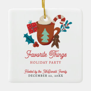 Ornamento De Cerâmica Festa de Natal das Coisas Favoritas Aconchegante