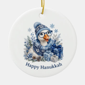 Ornamento De Cerâmica Festa de Natal de Inverno Adorável Ganso de Hanukk
