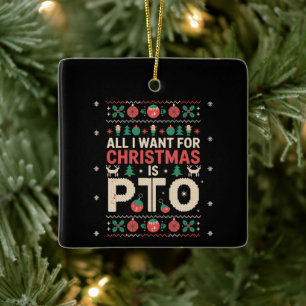 Ornamento De Cerâmica Festa de Natal Feio no Escritório PTO Colega de Tr