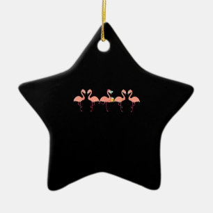 Ornamento De Cerâmica Festa de Solteirão do Flamingo Engraçado Amante de