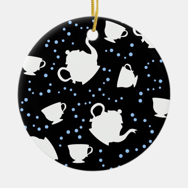 Ornamento De Cerâmica Festa de Tumbling Tea (Frente)