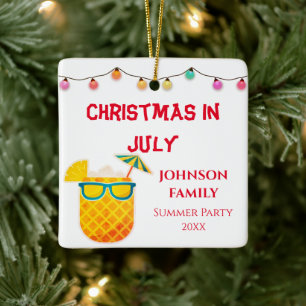 Ornamento De Cerâmica Festa de Verão Natal em Julho