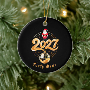 Ornamento De Cerâmica Festa do Papai Noel 2026 Modo Discoteca Natal