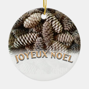Ornamento De Cerâmica Festa Festiva Joyeux Noel Pine Cone