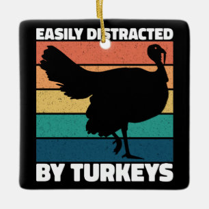 Ornamento De Cerâmica Festa Legal De Proprietário Cuto Turkeys Facilment