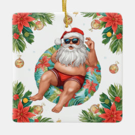 Ornamento De Cerâmica Festa na Piscina com tema de Natal no Arizona