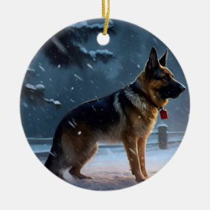 Ornamento De Cerâmica FESTIE german shepherd Natal