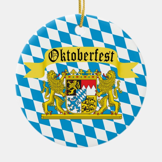 Ornamento De Cerâmica Festival Alemão de Bier Oktoberfest (Frente)
