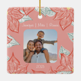 Ornamento De Cerâmica Festive Poinsettia Ornament