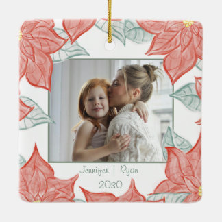 Ornamento De Cerâmica Festive Poinsettia Ornament