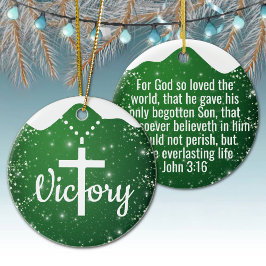 Ornamento De Cerâmica Festive Starry Green Devotional Holy Spirit  ⛪️ 🎄