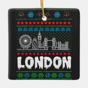 Ornamento De Cerâmica Festivo London Reino Unido Fúria Natal