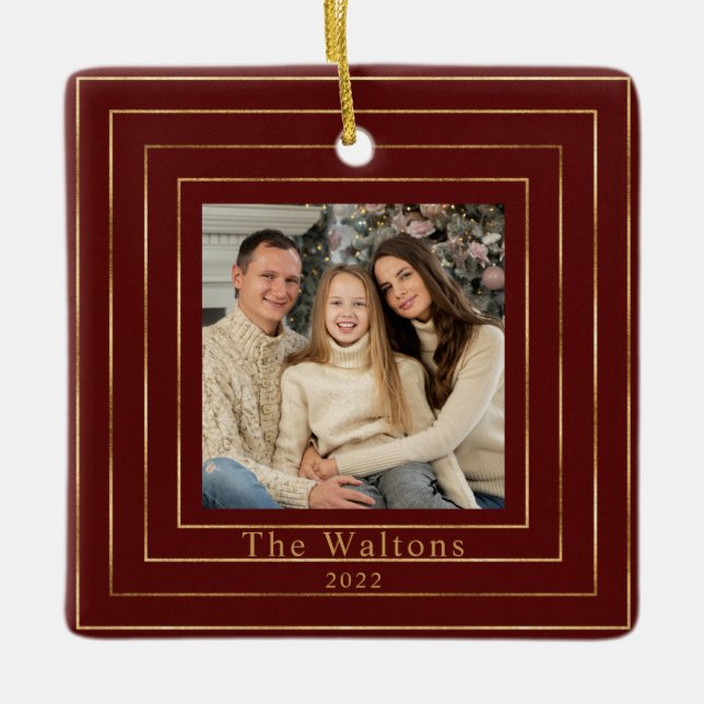 Ornamento De Cerâmica Festivo Moderno Dourado Feriado Fresco Fresco Fres (Frente)