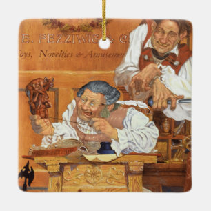 Ornamento De Cerâmica Fezziwig velho