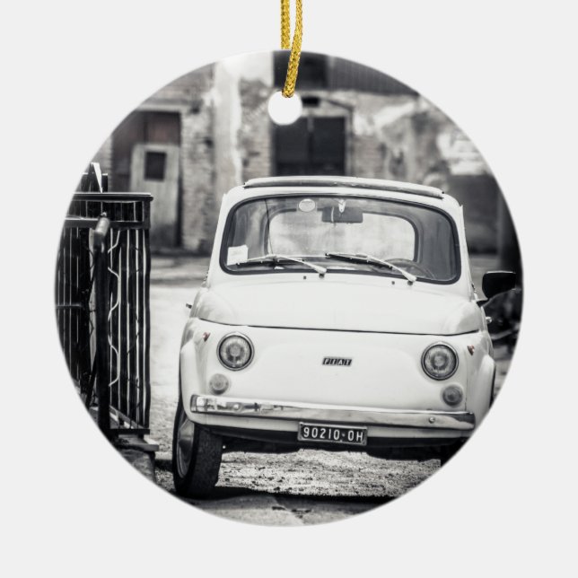 Ornamento De Cerâmica Fiat 500, Cinquecento em Italia (Frente)