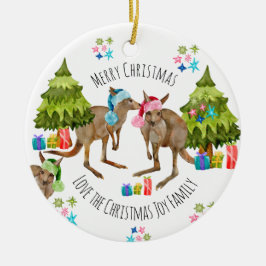 Ornamento De Cerâmica Ficheiro de Natal Bonito Aussie Kangaroo