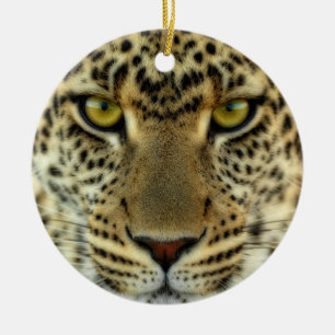 Ornamento De Cerâmica Fierce Leopard