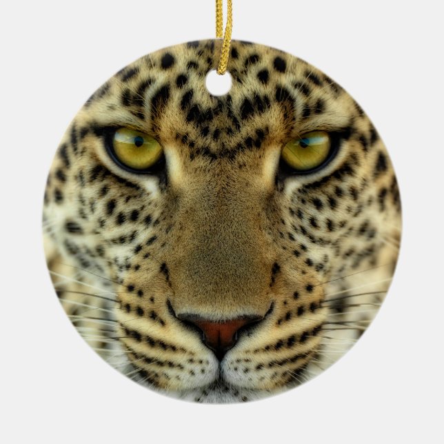 Ornamento De Cerâmica Fierce Leopard (Frente)