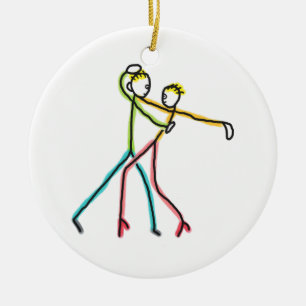 Ornamento De Cerâmica Figuras Dançando Salsa