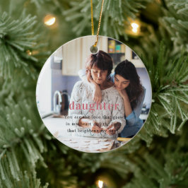 Ornamento De Cerâmica Filha | Presente de Natal de Foto Sentimental