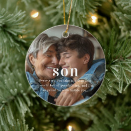 Ornamento De Cerâmica Filho | Presente de Natal com Foto Sentimental