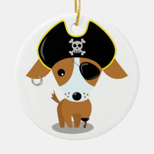Ornamento De Cerâmica Filhote de cachorro do pirata