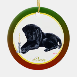 Ornamento De Cerâmica Filhote de cachorro personalizado de Labrador do