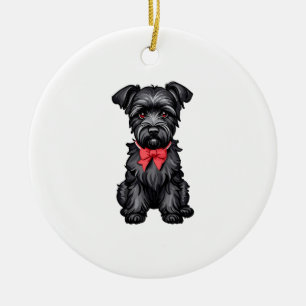 Ornamento De Cerâmica Filhote de Miniatura Schnauzer