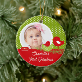 Ornamento De Cerâmica Filhote de Pássaro O Primeiro Natal do Bebê Foto
