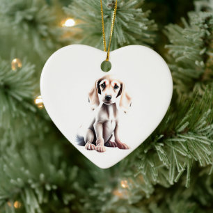 Ornamento De Cerâmica Filhote de Saluki Personalizado