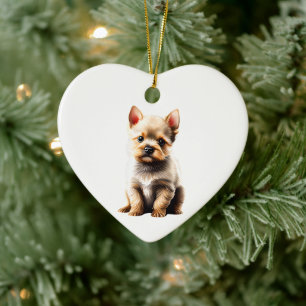 Ornamento De Cerâmica Filhote Personalizado de Norwich Terrier