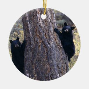 Ornamento De Cerâmica filhotes de urso preto