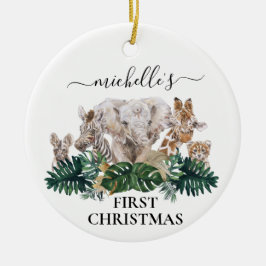 Ornamento De Cerâmica Filhotes Selvagens Safari Africano Bebê Natal 1rua