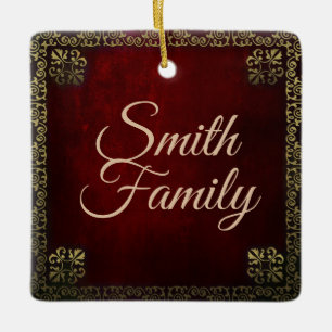 Ornamento De Cerâmica Filigrana ornamentado no costume vermelho