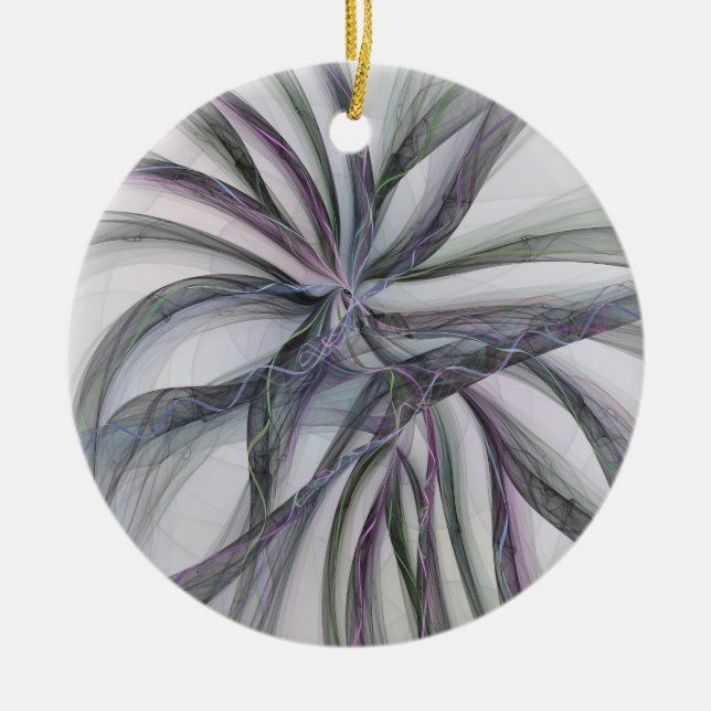 Ornamento De Cerâmica Filigree aciona Fractal Abstrato Swing Moderno (Frente)