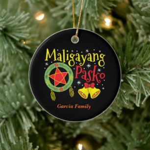 Ornamento De Cerâmica Filipinas Filipino Natal Maligayang Pasko