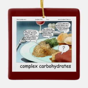 Ornamento De Cerâmica Filosofia de Carboidratos Complexos Comida Comic