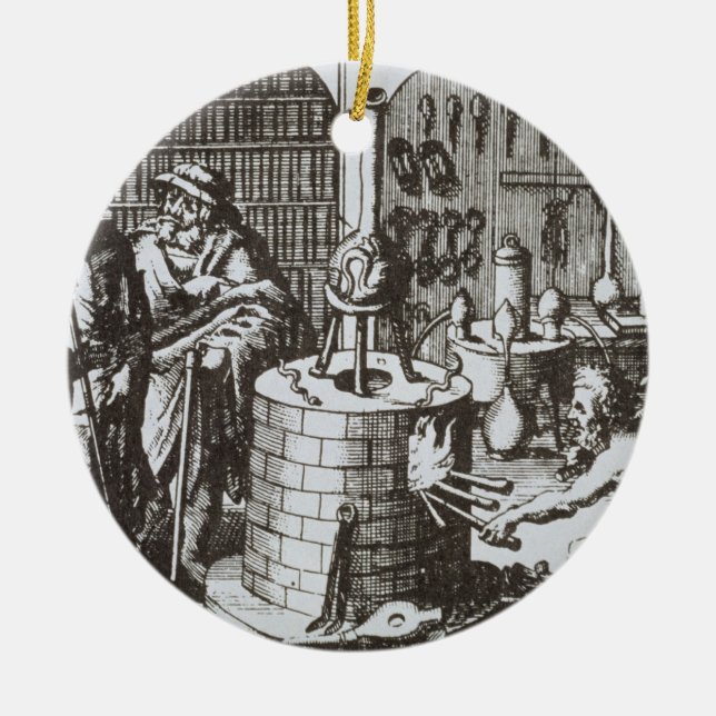 Ornamento De Cerâmica Filósofos Hermetic e um alquimista, 'do musa (Frente)