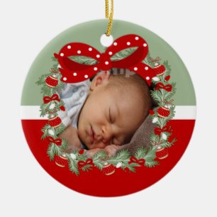 Ornamento De Cerâmica Fina de Natal (2 lados) Personalizada