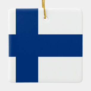 Ornamento De Cerâmica Finlândia (finlandês) Bandeira