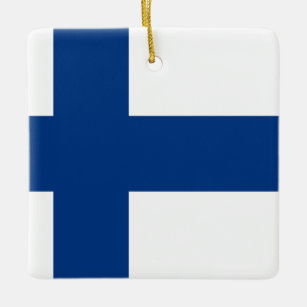 Ornamento De Cerâmica Finlândia (finlandês) Bandeira